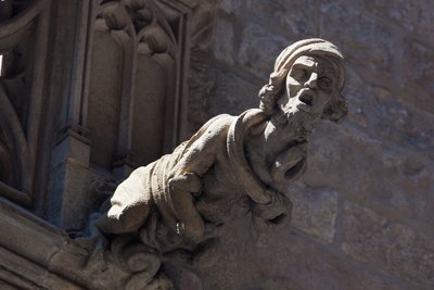 Barcelona, Spain. Gargoyle on building in Gothic Quarter by Unbekannt Unbekannt